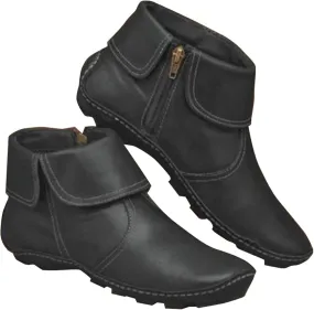 Ankle Boots for Women No Heel New Arch Support Boots Side Zipper Vintage Leather Damping Shoes Flat Heel Booties