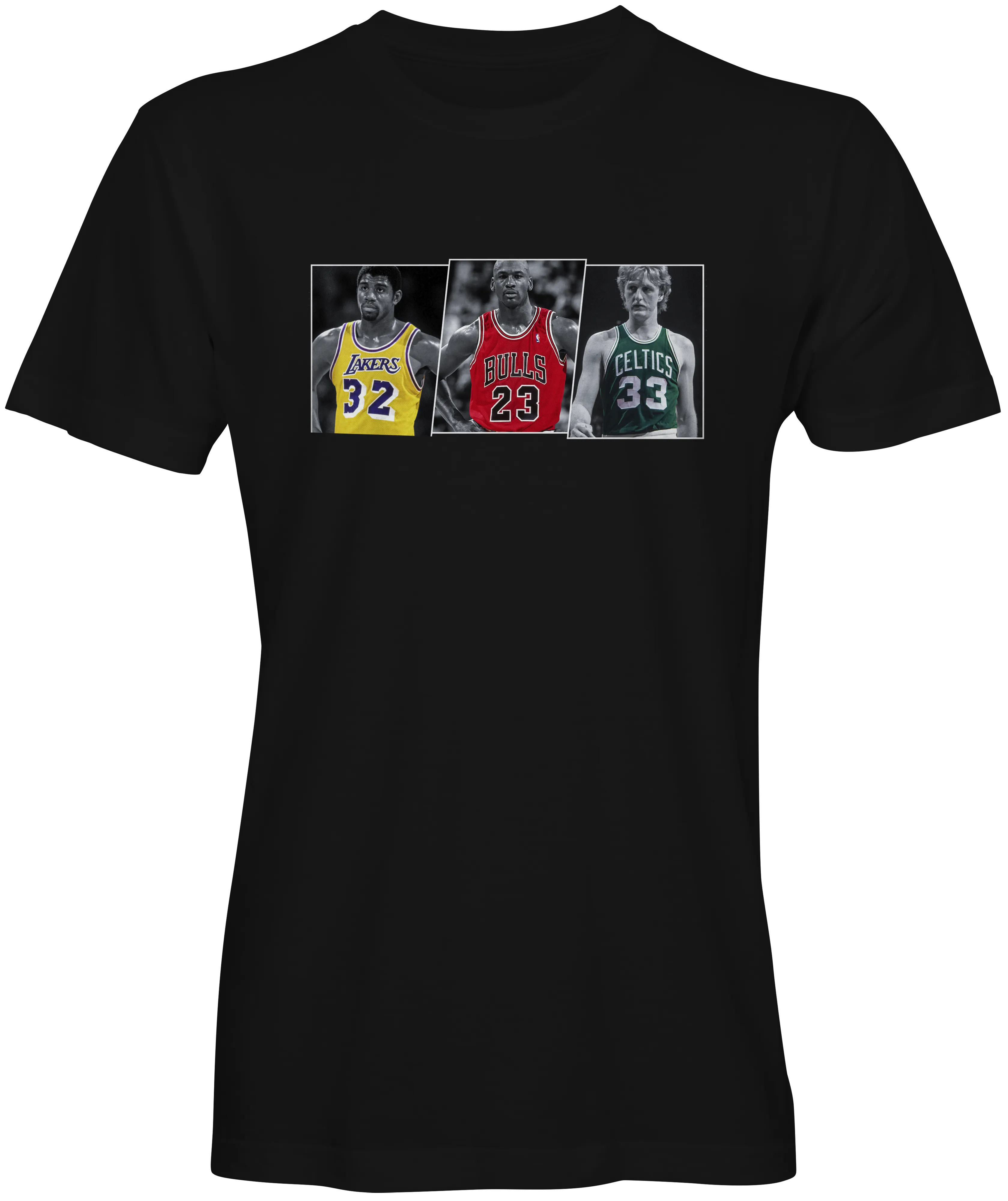 Basketball Legends Magic Jordan and Bird Collage T-shirt