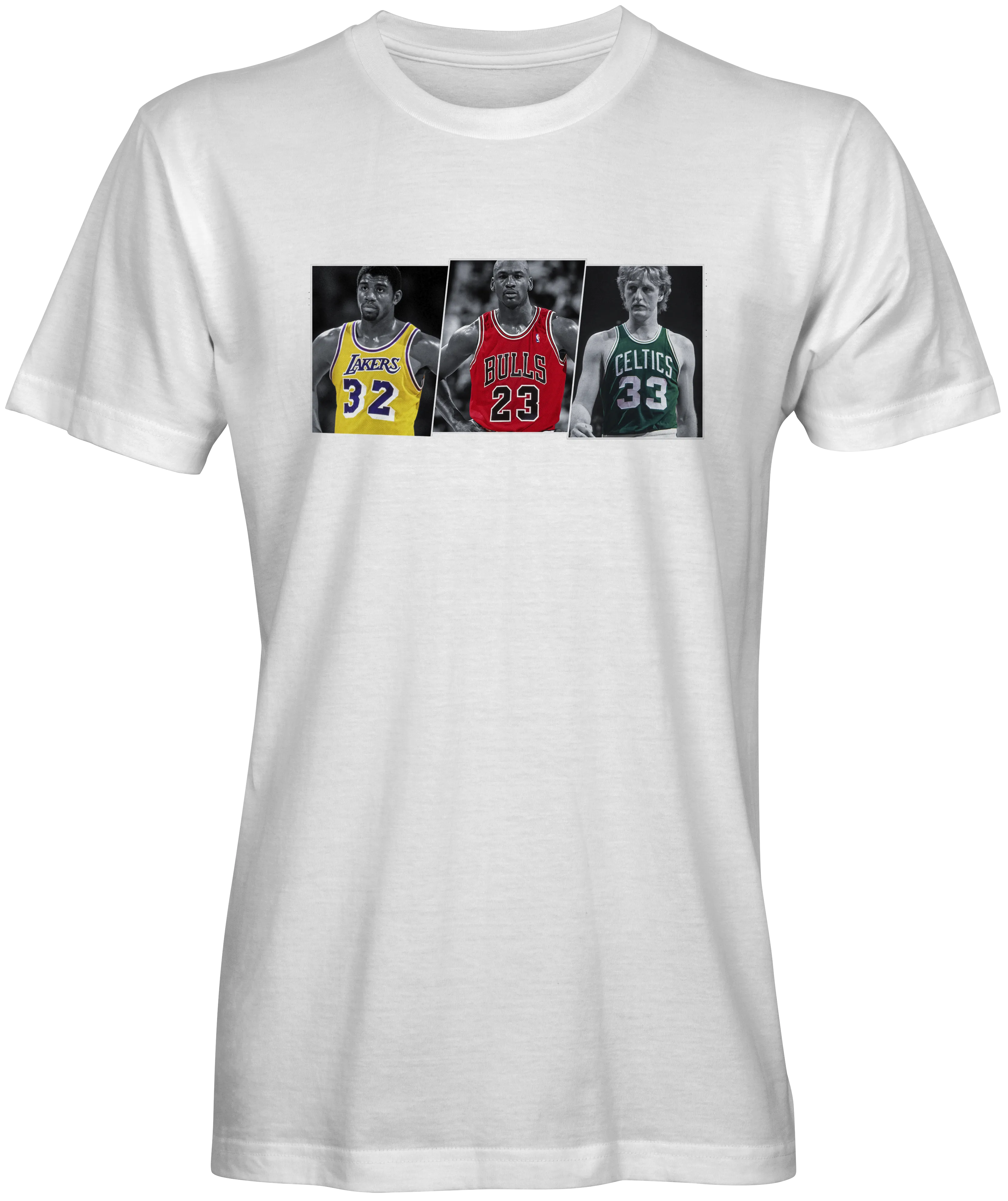 Basketball Legends Magic Jordan and Bird Collage T-shirt