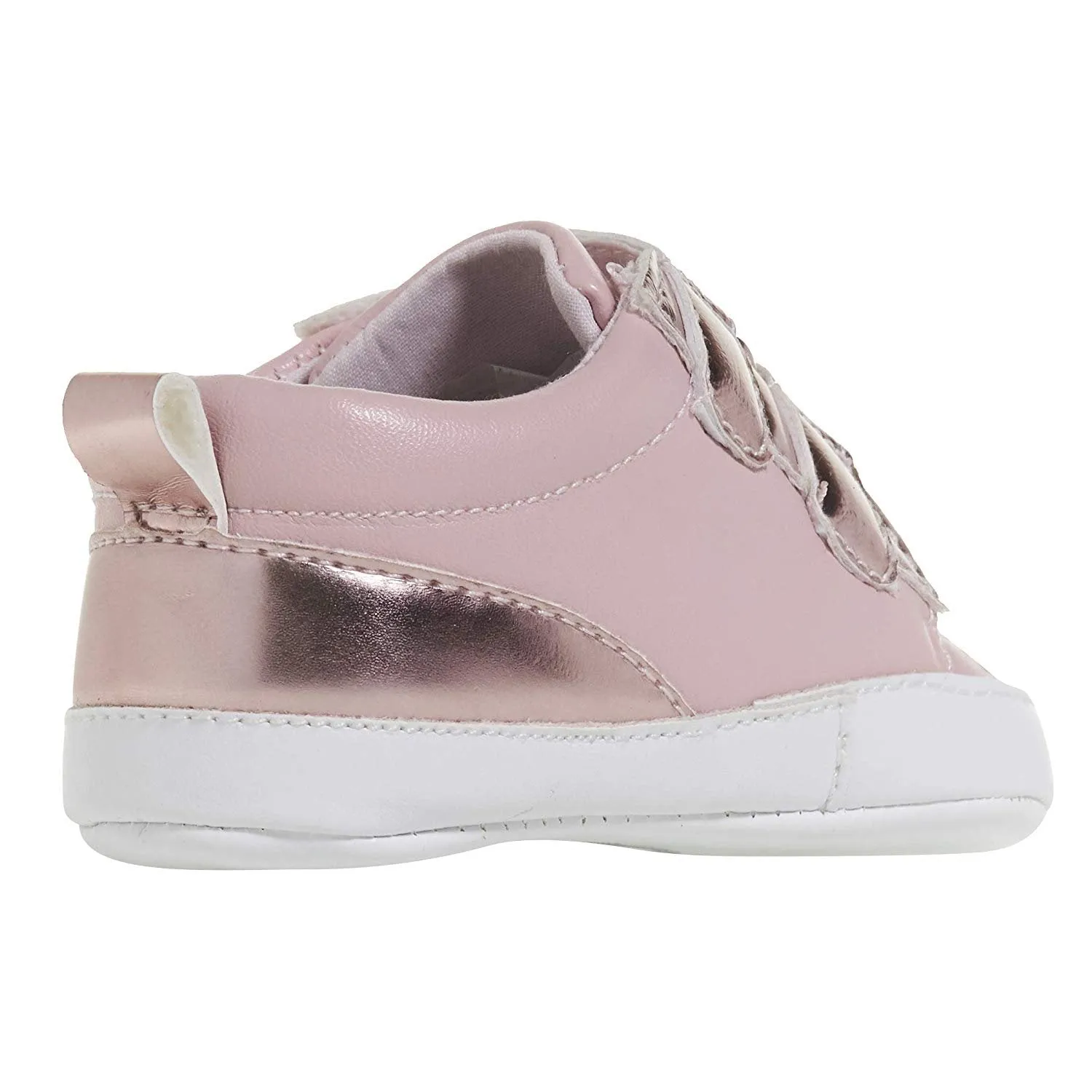 bebe Infant Girls Sneakers with Metallic Touch Fastener Straps Laceless Shoes