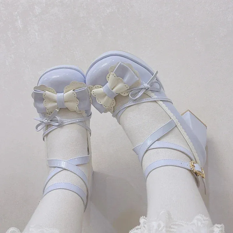 binfenxie  -  New Sweet Lolita High Heel Shoes Jk Girls Cute Round-toe Princess Girls' Shoes Casual Japanese Goth Women's Shoes