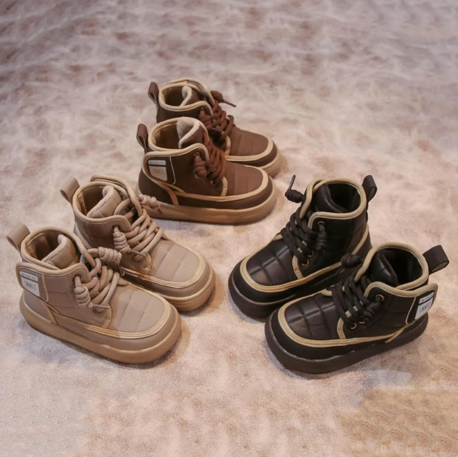 Boys Girls Winter Cozy Snow Boots Little/Big Kids Thicken Warm Non-slip Lightweight Outdoor Walking Hiking Shoes