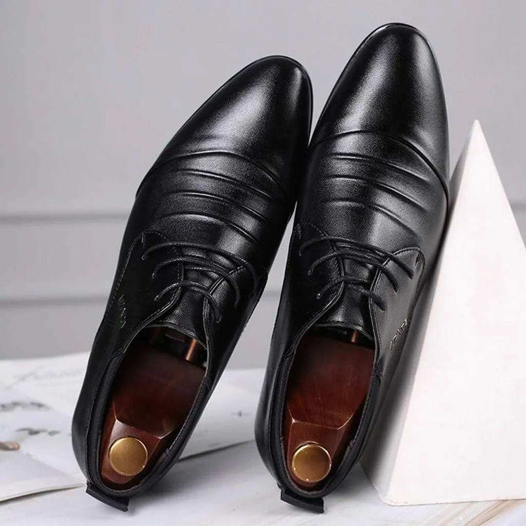Casual Male Leather Men Shoe Wedding Suit Business Shoes Comfortable Lace Shoes Men's Leather Shoes Shoes Men Work