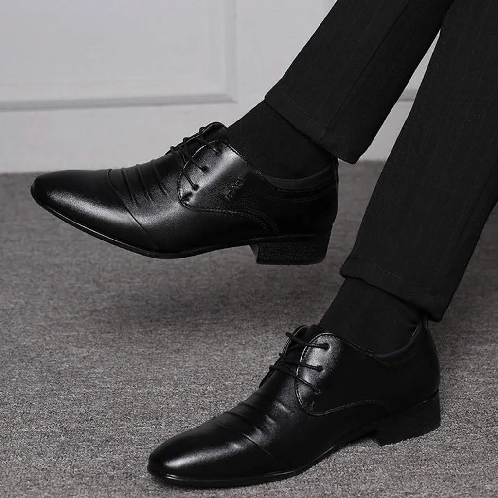 Casual Male Leather Men Shoe Wedding Suit Business Shoes Comfortable Lace Shoes Men's Leather Shoes Shoes Men Work