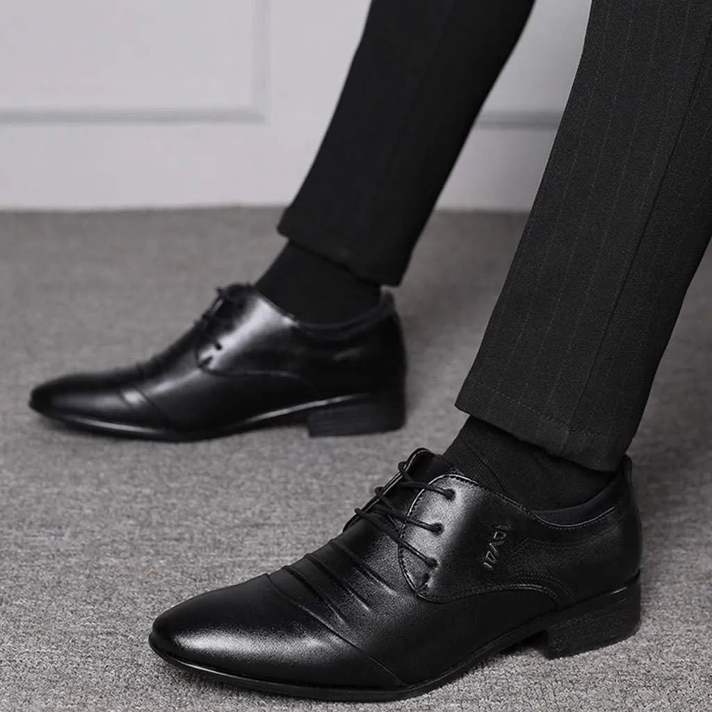 Casual Male Leather Men Shoe Wedding Suit Business Shoes Comfortable Lace Shoes Men's Leather Shoes Shoes Men Work