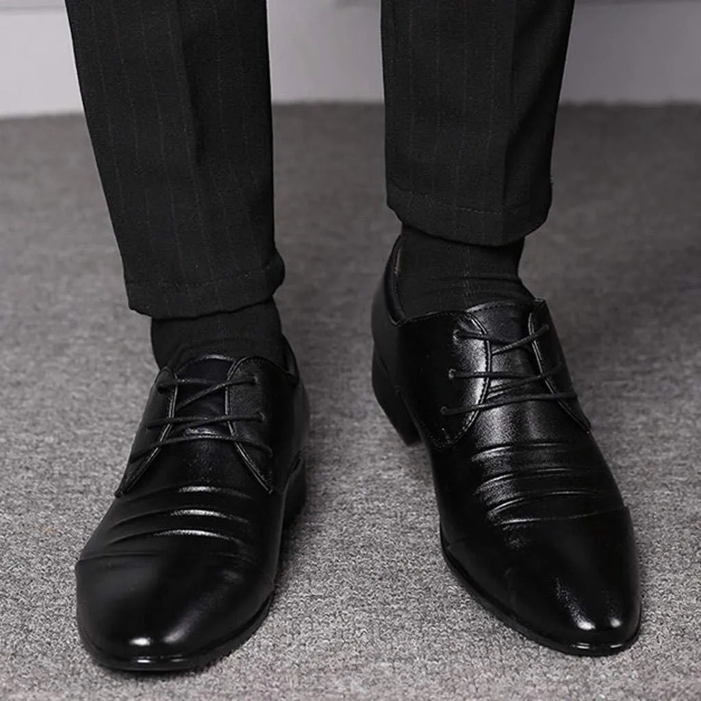 Casual Male Leather Men Shoe Wedding Suit Business Shoes Comfortable Lace Shoes Men's Leather Shoes Shoes Men Work