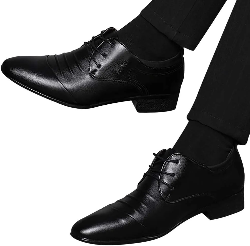 Casual Male Leather Men Shoe Wedding Suit Business Shoes Comfortable Lace Shoes Men's Leather Shoes Shoes Men Work