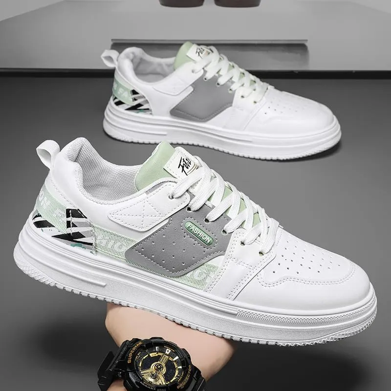 Casual Men's Shoes 2024 Spring New Trend Men's White Shoes Breathable Soft Sole Sports Casual Board Commuting Driving