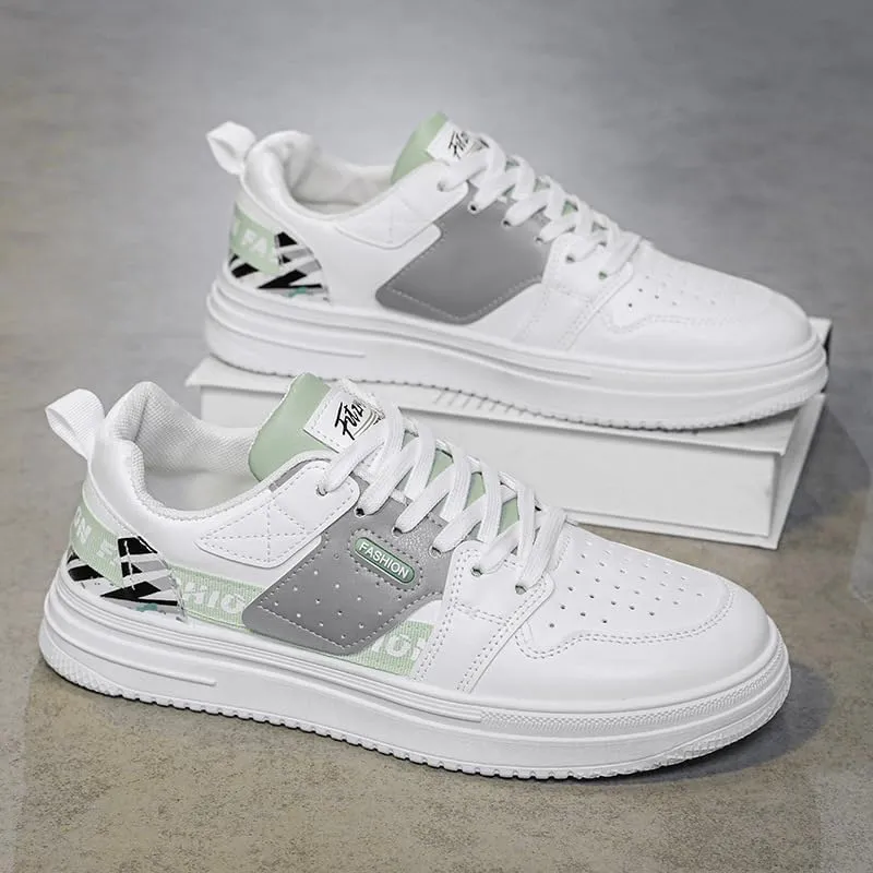 Casual Men's Shoes 2024 Spring New Trend Men's White Shoes Breathable Soft Sole Sports Casual Board Commuting Driving