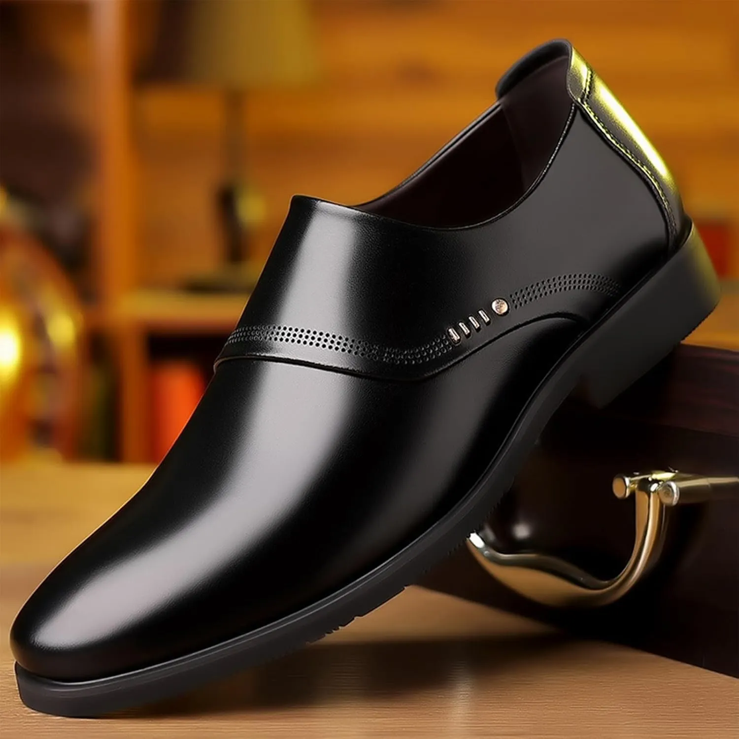 Classic Dress Shoes for Men Casual Business Oxford Leather Shoes Breathable Comfortable Casual Shoes