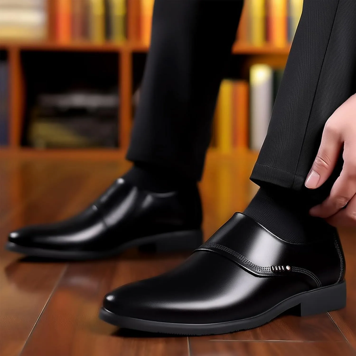 Classic Dress Shoes for Men Casual Business Oxford Leather Shoes Breathable Comfortable Casual Shoes