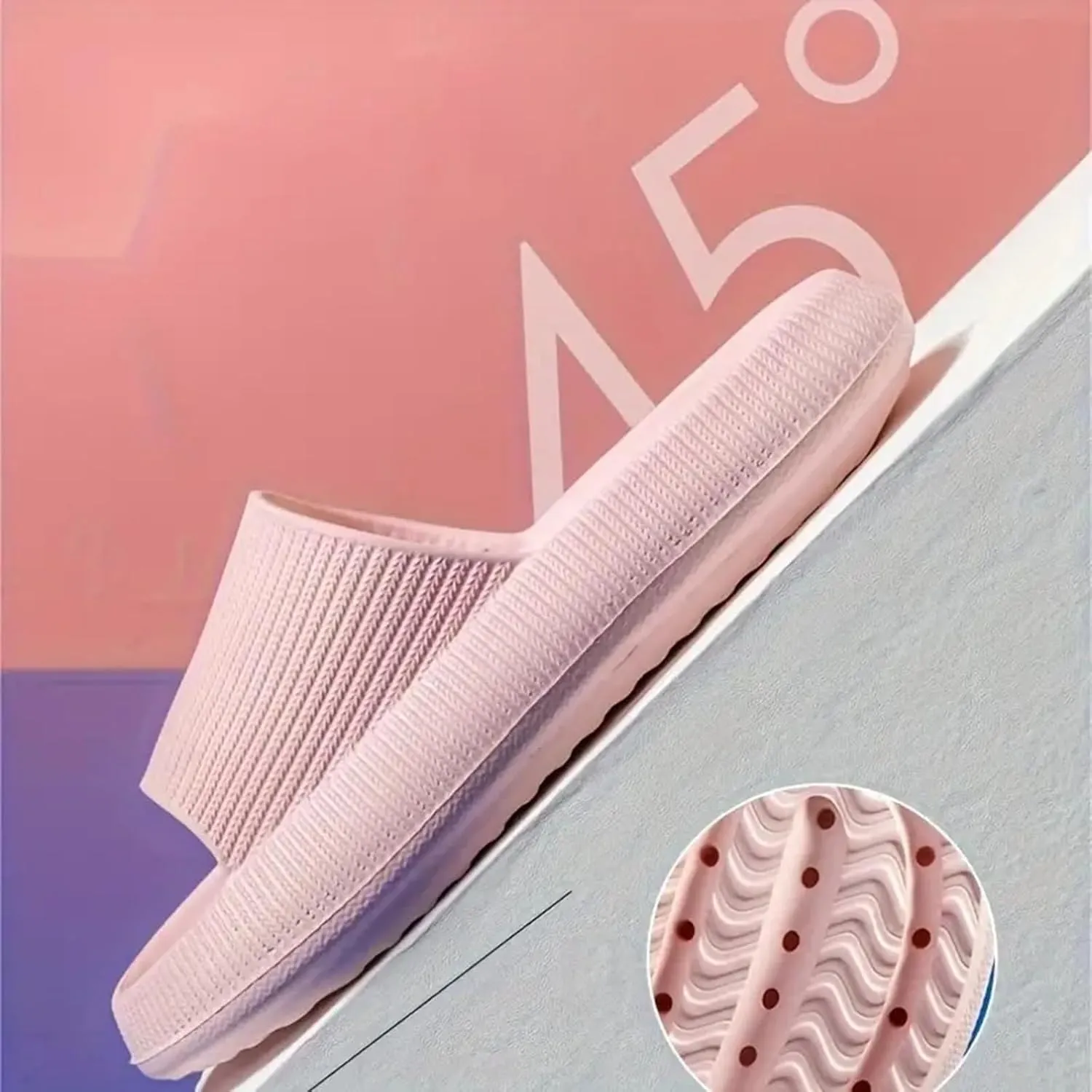 Cloud Slippers for Women and Men Pillow Slippers Super Soft Summer Lightweight Non-Slip Platform Sandals for Bathroom Indoor Outdoor Easy To Clean