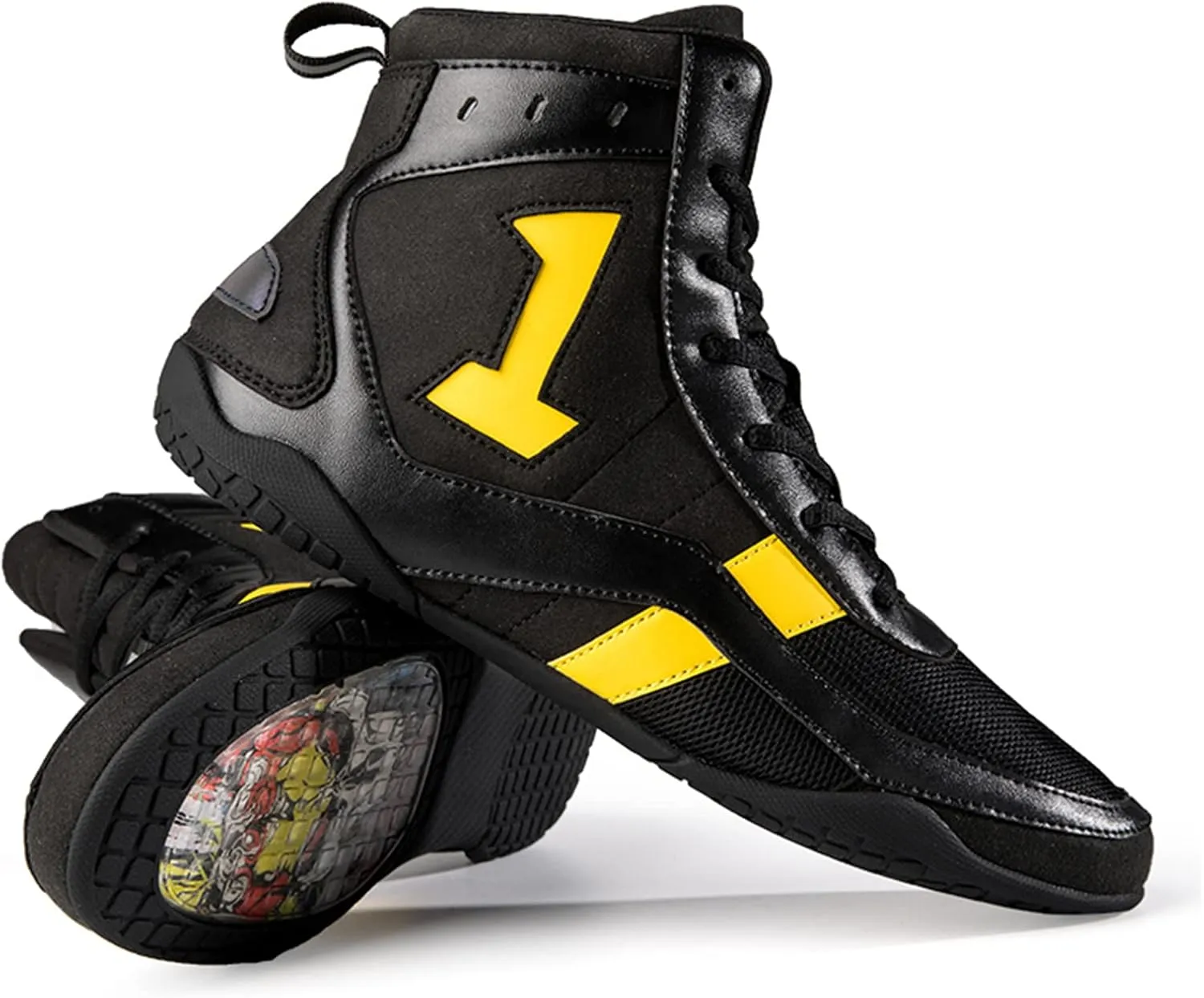 Cmadolrs Men's and Women's high top Wrestling Boxing Shoes Anti-Skid Fighting Training Competition Sports Shoes Sports Casual Shoes Gymnastics Boots