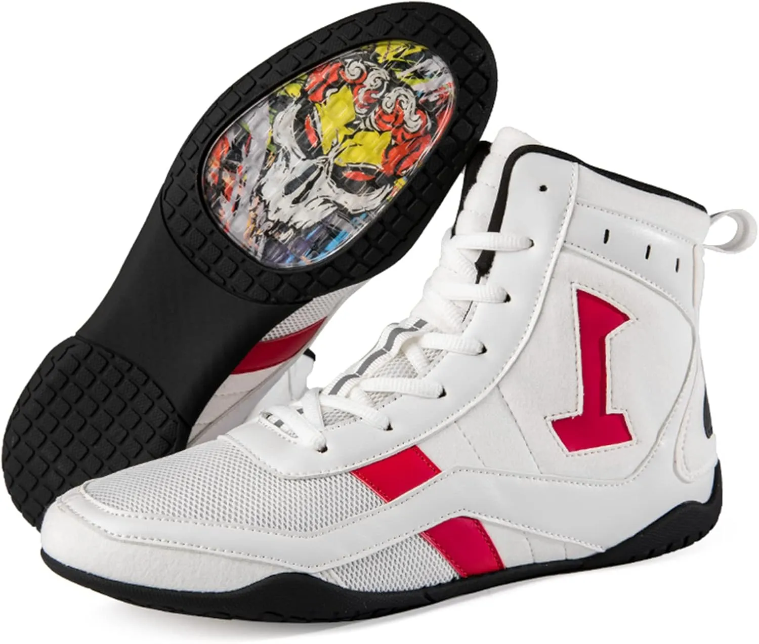 Cmadolrs Men's and Women's high top Wrestling Boxing Shoes Anti-Skid Fighting Training Competition Sports Shoes Sports Casual Shoes Gymnastics Boots