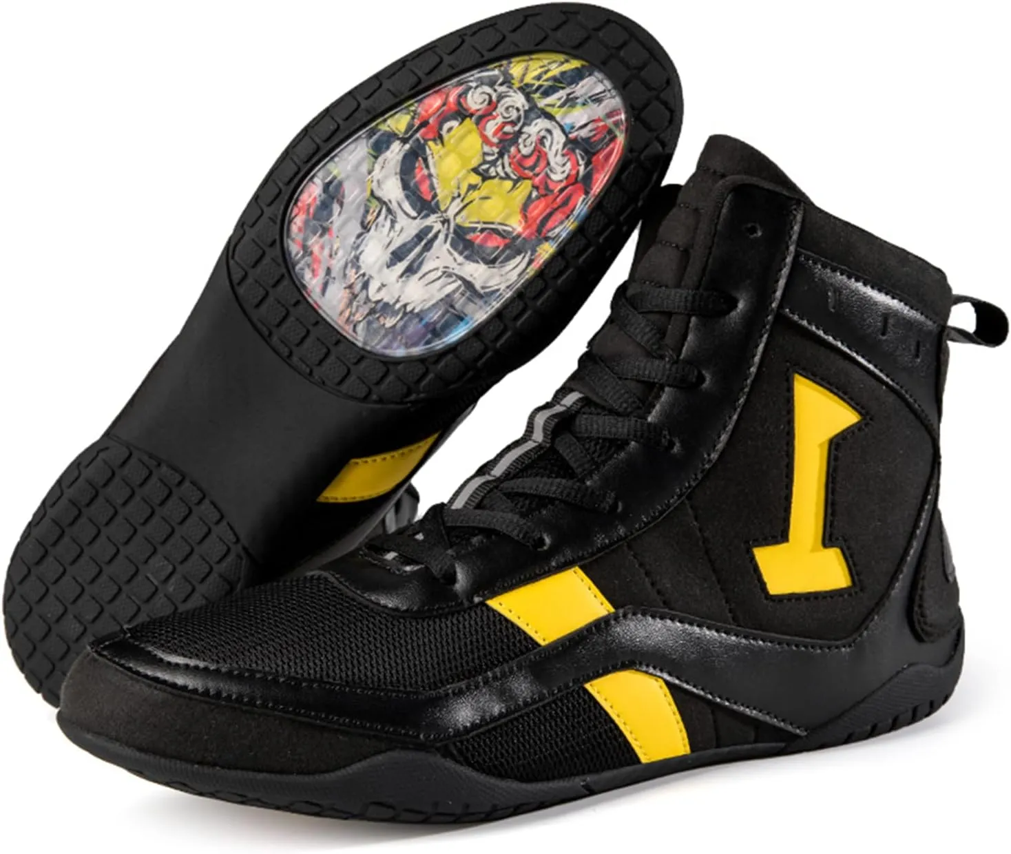 Cmadolrs Men's and Women's high top Wrestling Boxing Shoes Anti-Skid Fighting Training Competition Sports Shoes Sports Casual Shoes Gymnastics Boots