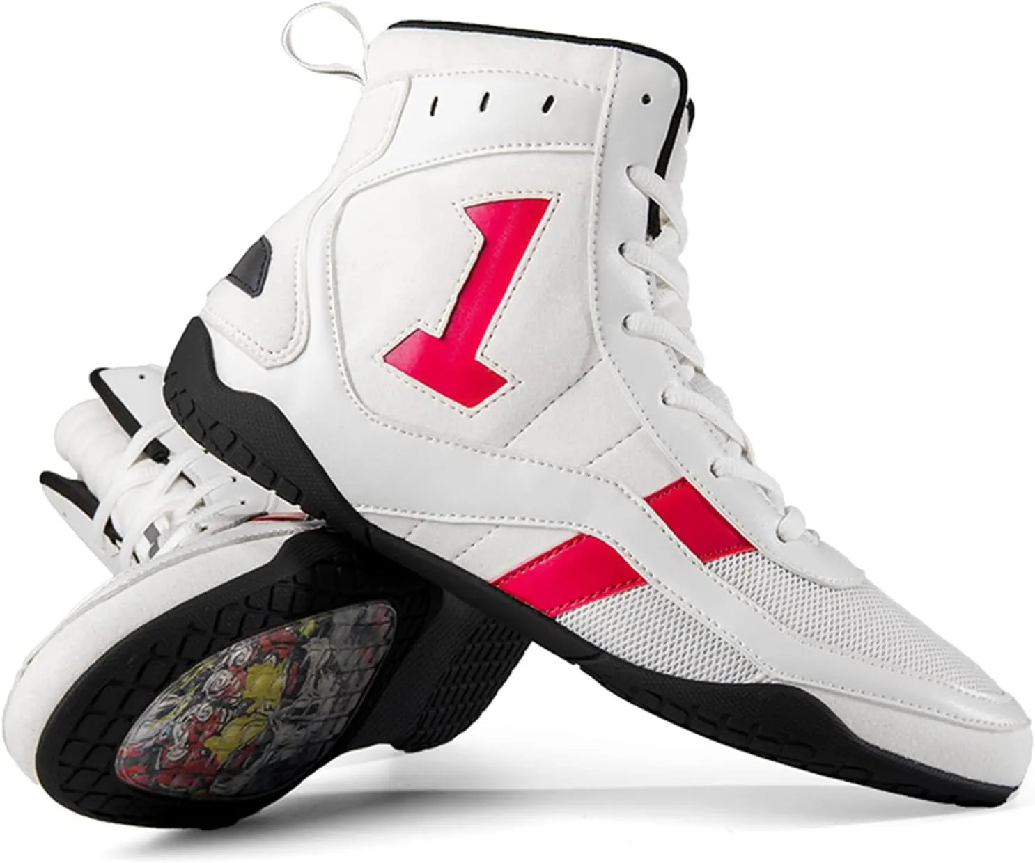 Cmadolrs Men's and Women's high top Wrestling Boxing Shoes Anti-Skid Fighting Training Competition Sports Shoes Sports Casual Shoes Gymnastics Boots