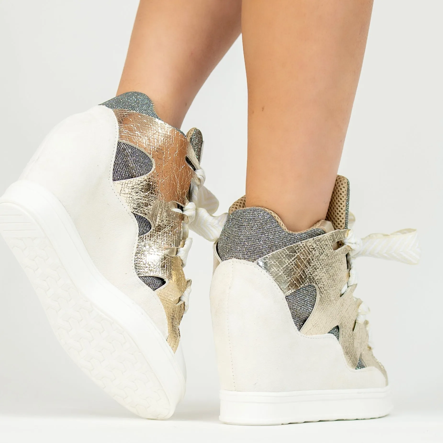Courageous Metallic Gold ( White Laces)