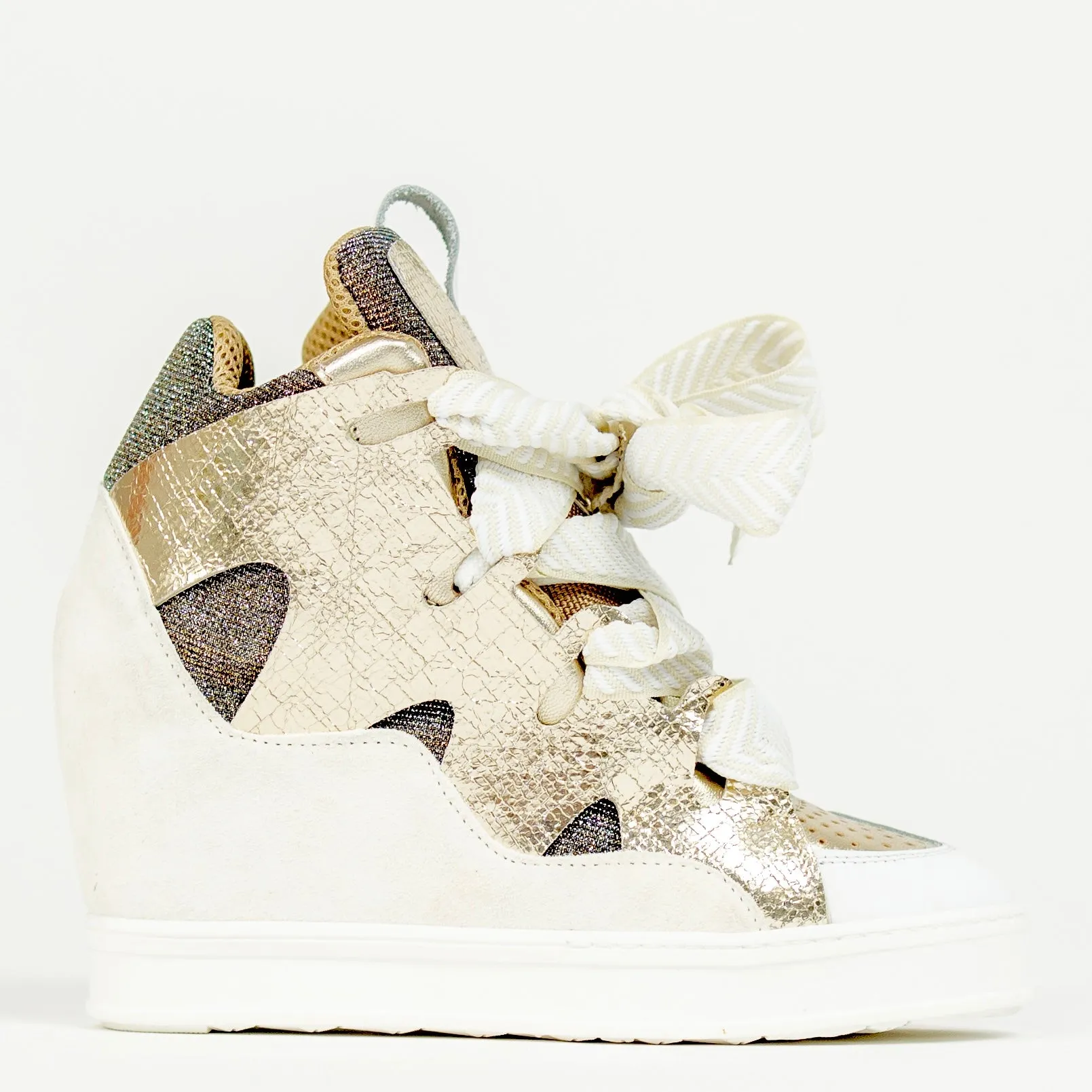 Courageous Metallic Gold ( White Laces)