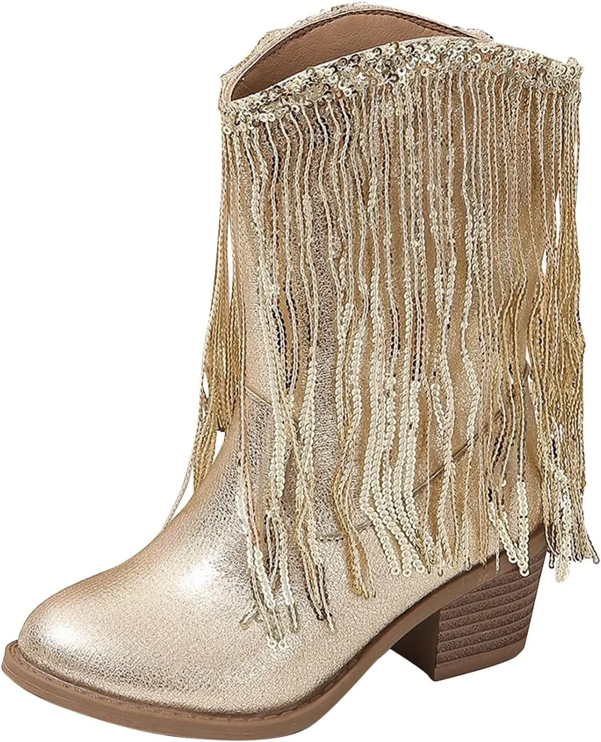 Cowboy Tassel Boots With Side Zipper For Kids Baby Toddler Girls aterproof occasins Flat Shoes Outdoor Slip On Shoes