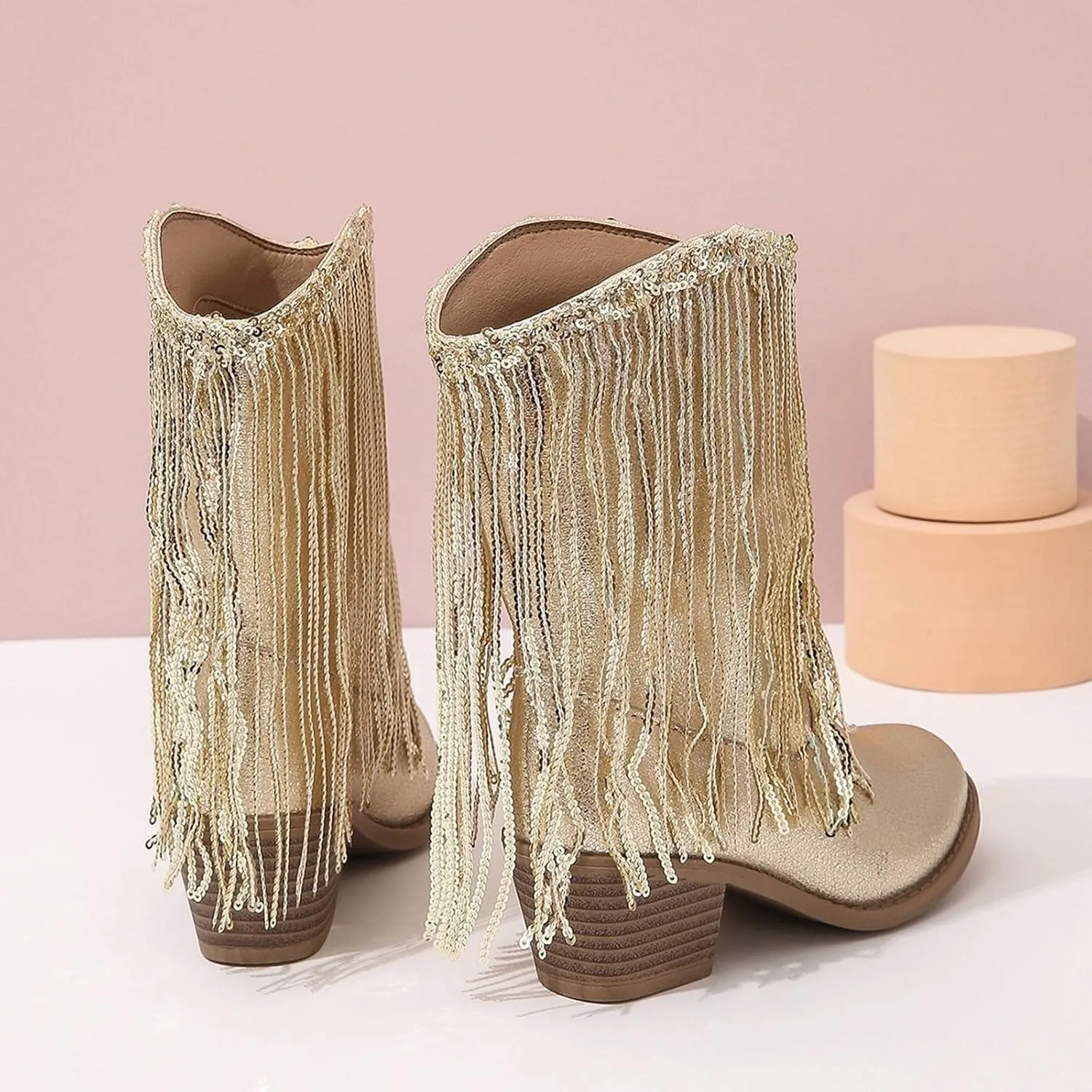 Cowboy Tassel Boots With Side Zipper For Kids Baby Toddler Girls aterproof occasins Flat Shoes Outdoor Slip On Shoes