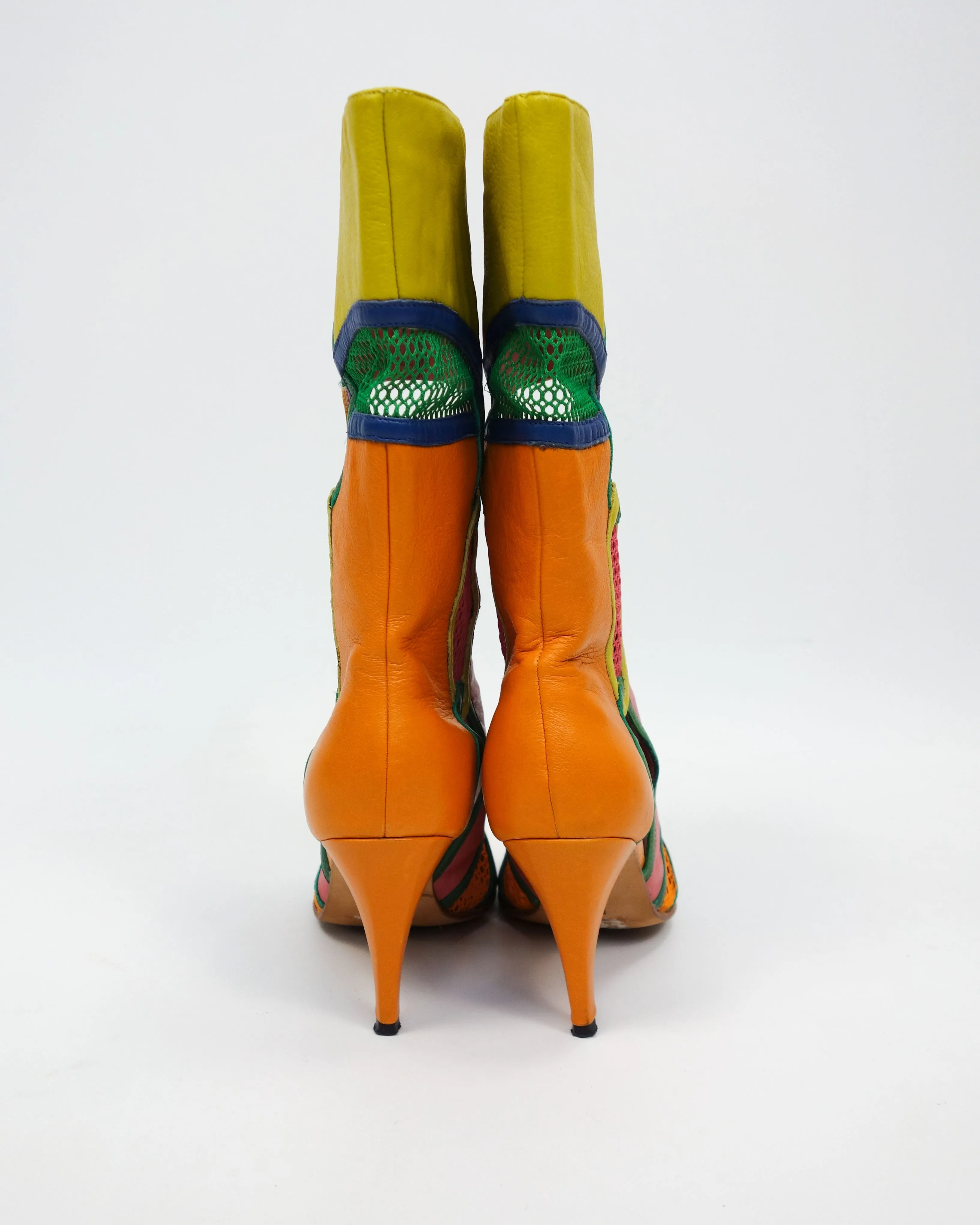 Vintage 1990s Multicolor Diesel High-Heeled Boots for Women
