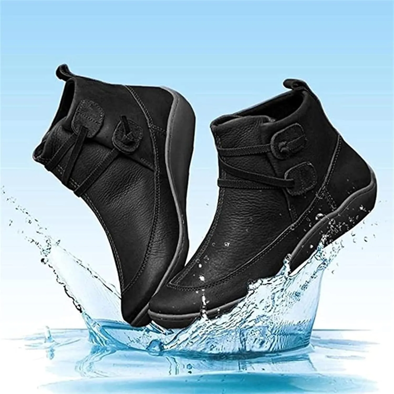 Ladmiple Boots For Women Ankle Booties Western Wear High Top Fashion Cowboy Cowgirl Classic Retro Casual Walking Shoes