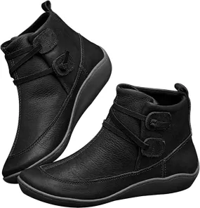 Ladmiple Boots For Women Ankle Booties Western Wear High Top Fashion Cowboy Cowgirl Classic Retro Casual Walking Shoes