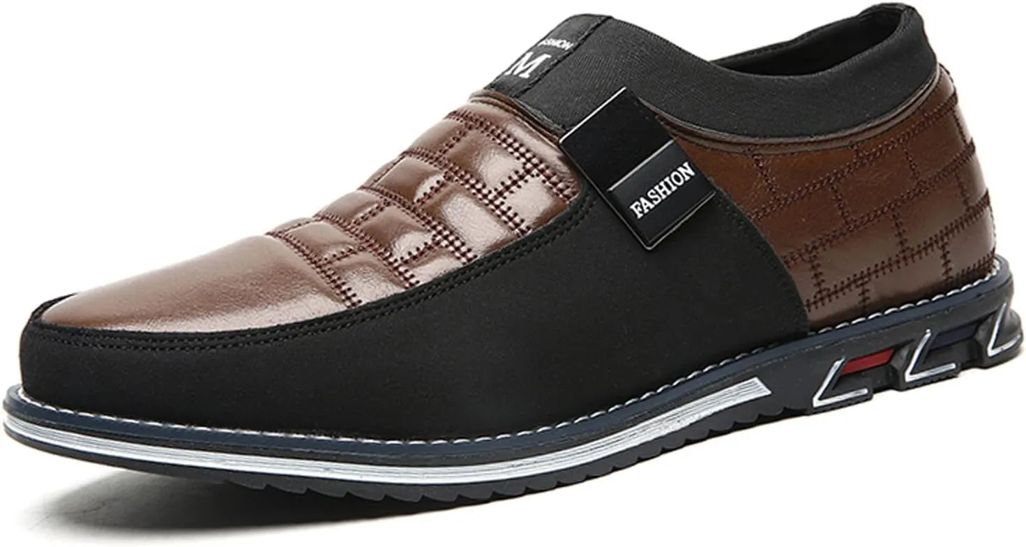 Meidiastra Men Casual Shoes Fashion Walking Shoes Loafers Casual Business Leather Shoes Flat Driving Shoes Dress Sneakers for Male