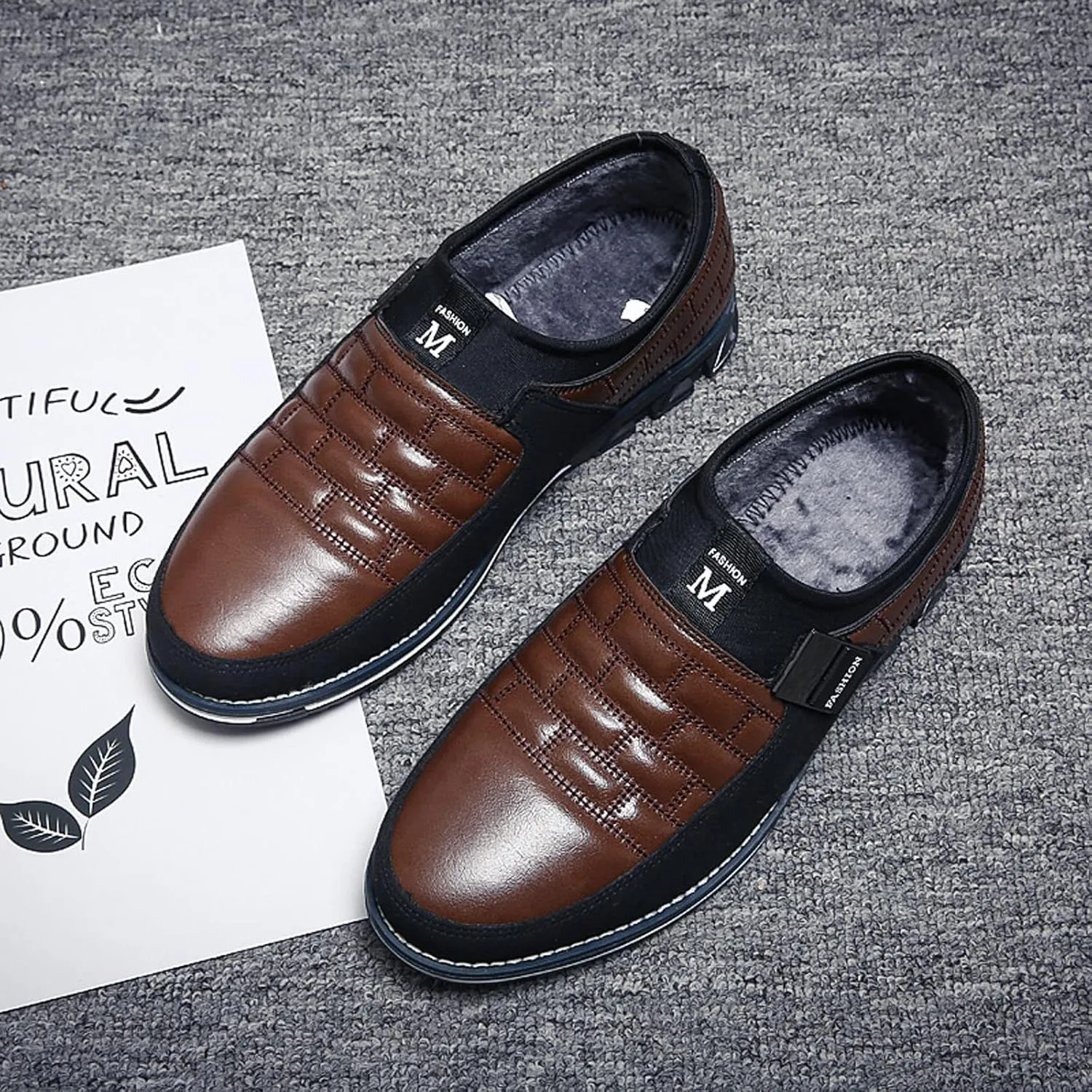 Meidiastra Men Casual Shoes Fashion Walking Shoes Loafers Casual Business Leather Shoes Flat Driving Shoes Dress Sneakers for Male