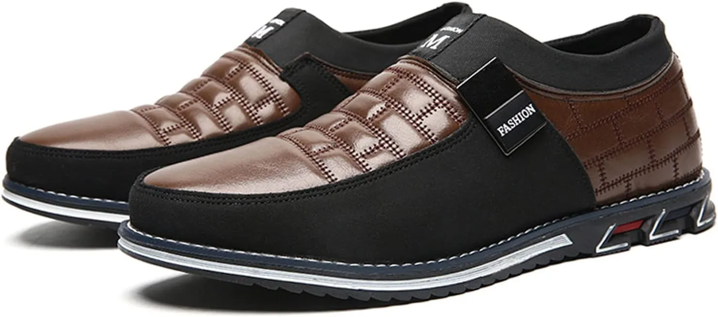 Meidiastra Men Casual Shoes Fashion Walking Shoes Loafers Casual Business Leather Shoes Flat Driving Shoes Dress Sneakers for Male