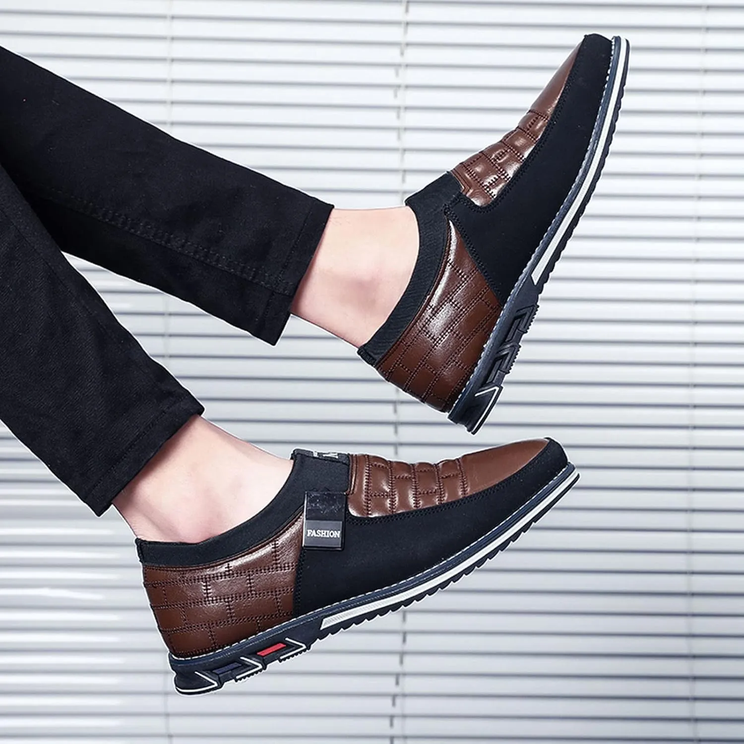 Meidiastra Men Casual Shoes Fashion Walking Shoes Loafers Casual Business Leather Shoes Flat Driving Shoes Dress Sneakers for Male