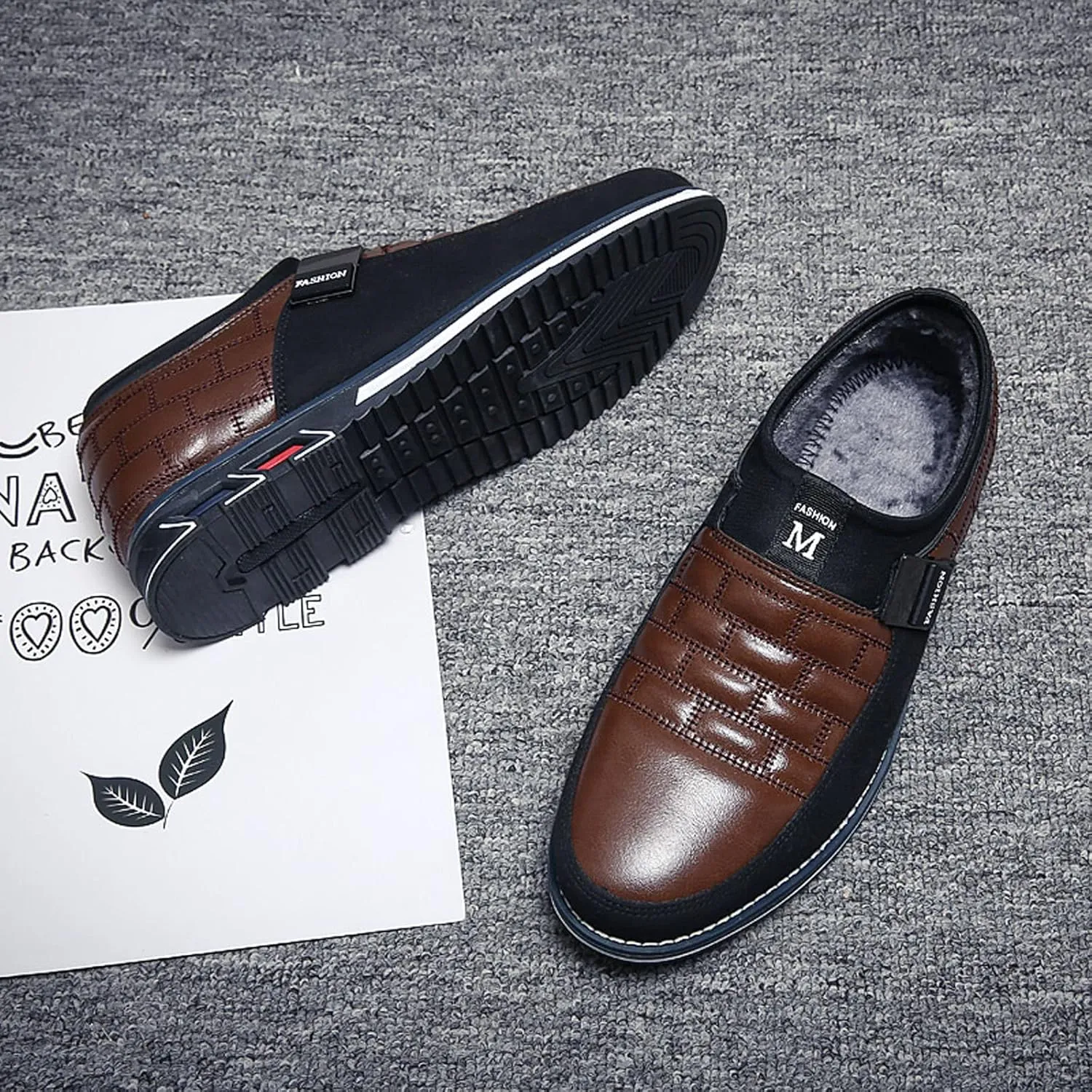 Meidiastra Men Casual Shoes Fashion Walking Shoes Loafers Casual Business Leather Shoes Flat Driving Shoes Dress Sneakers for Male