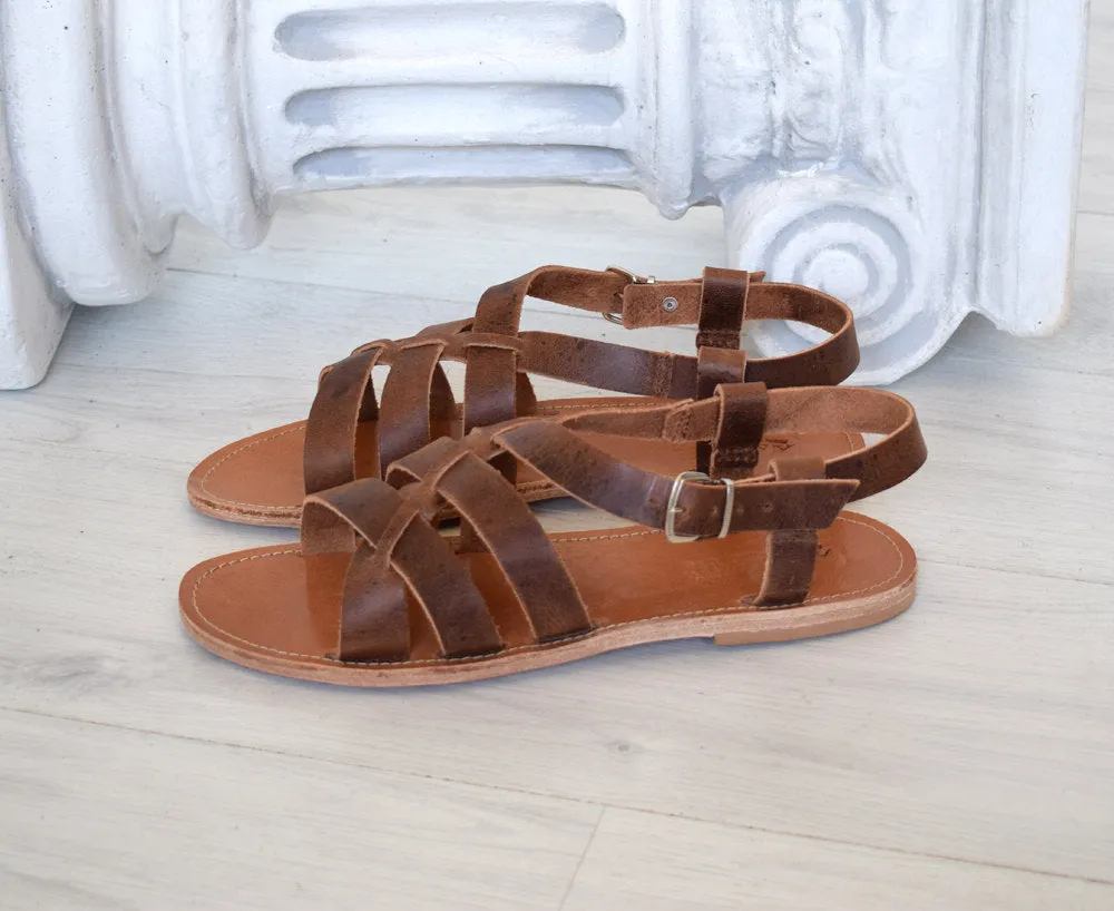 Men sandals, Spartan sandals,  handmade sandals, men sandals, High Quality Genuine Leather sandals, Brown sandals LEROS