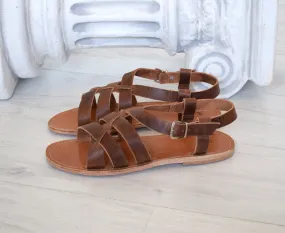 Men sandals, Spartan sandals,  handmade sandals, men sandals, High Quality Genuine Leather sandals, Brown sandals LEROS