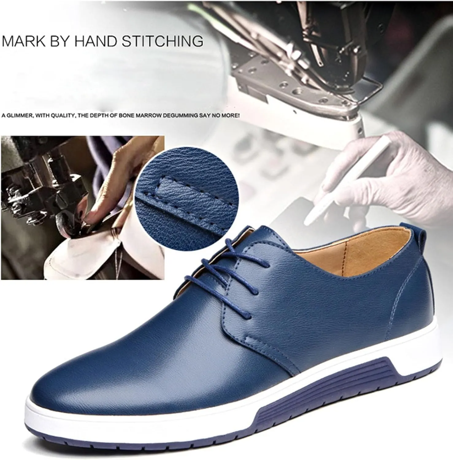 Men's Comfortable Casual Formal Oxford Shoes Business Formal Lace-up Casual Leather Shoes Fashionable Simple Style Casual Shoes