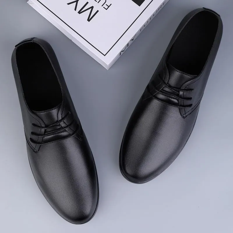 Men's Dress Shoes Men Patent Leather Formal Business Oxford Shoes Genuine Leather Pointed Toe Low Loafers Shoes for Men