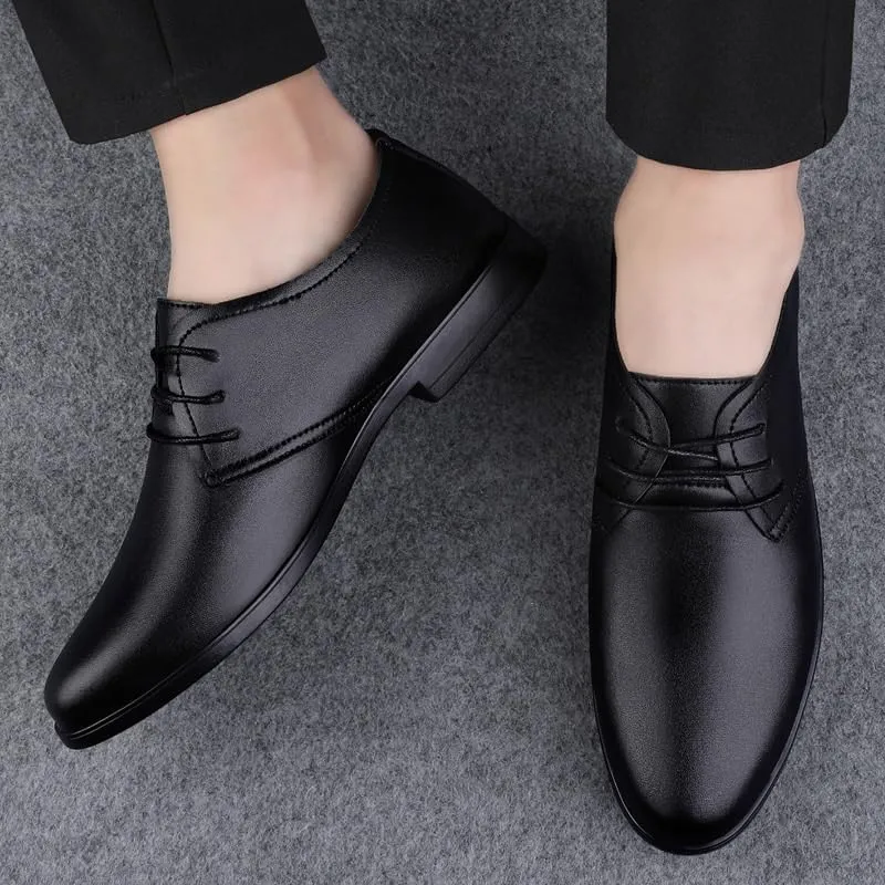 Men's Dress Shoes Men Patent Leather Formal Business Oxford Shoes Genuine Leather Pointed Toe Low Loafers Shoes for Men