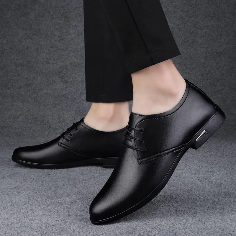 Men's Dress Shoes Men Patent Leather Formal Business Oxford Shoes Genuine Leather Pointed Toe Low Loafers Shoes for Men