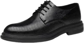 Men's Summer Breathable Leather Shoes Classic Lace-up Dress Shoes Mens Genuine Leather Low Oxford