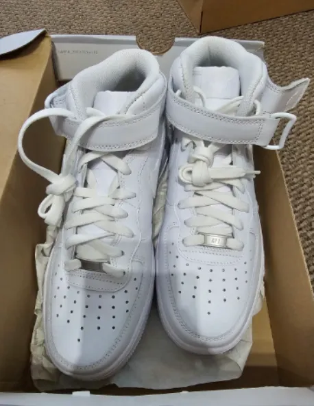 Nike 315121-115 Men AIR Force 1 HIGH '07 White/White size 9