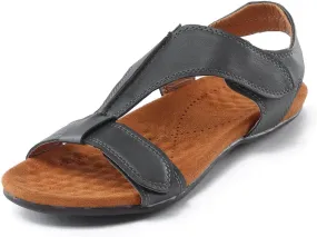 Orthopedic Flat Sandals for Women Summer Comfortable Adjustable Strap Slip On Beach Walking Sandals with Arch Support Open Toe Soft Cushion Footbed Sandal