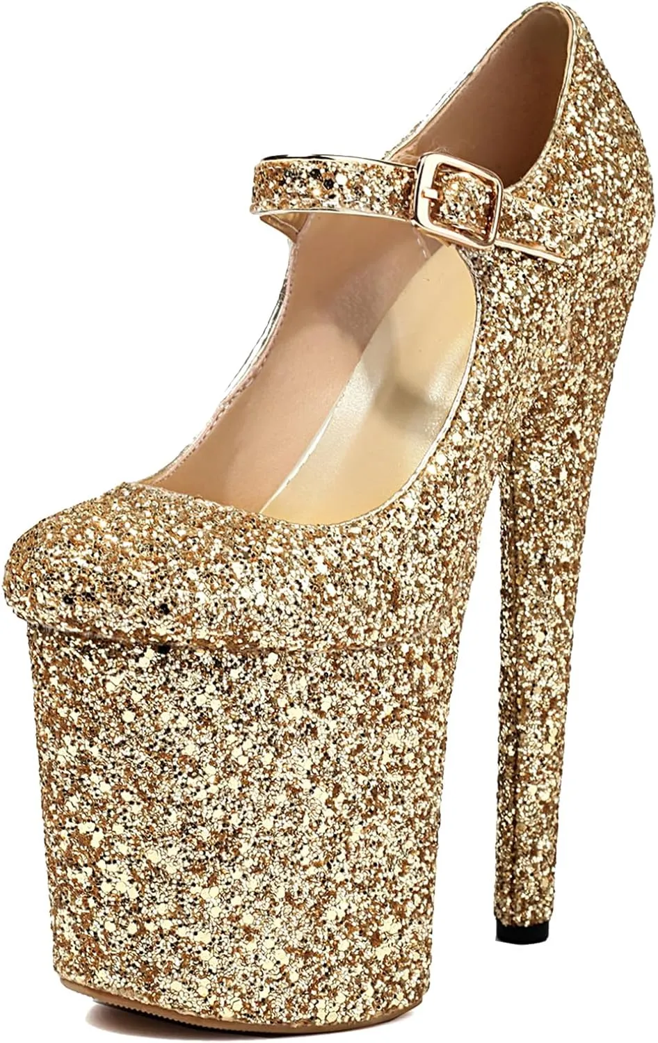 Roimaash Women Pole Dance Heels Stiletto High Heels Mary Jane Pumps Platform