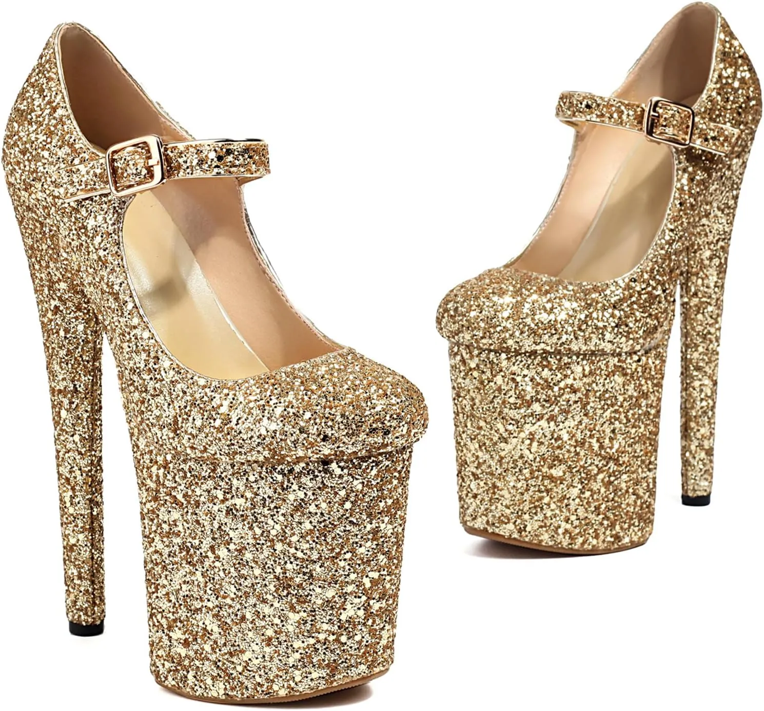 Roimaash Women Pole Dance Heels Stiletto High Heels Mary Jane Pumps Platform