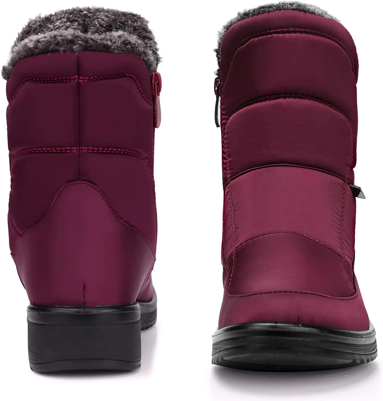 SHIBEVER Womens Winter Boots Warm: Womens Waterproof Snow Boots Ankle Casual Cold Weather Fur Lined Comfortable Booties