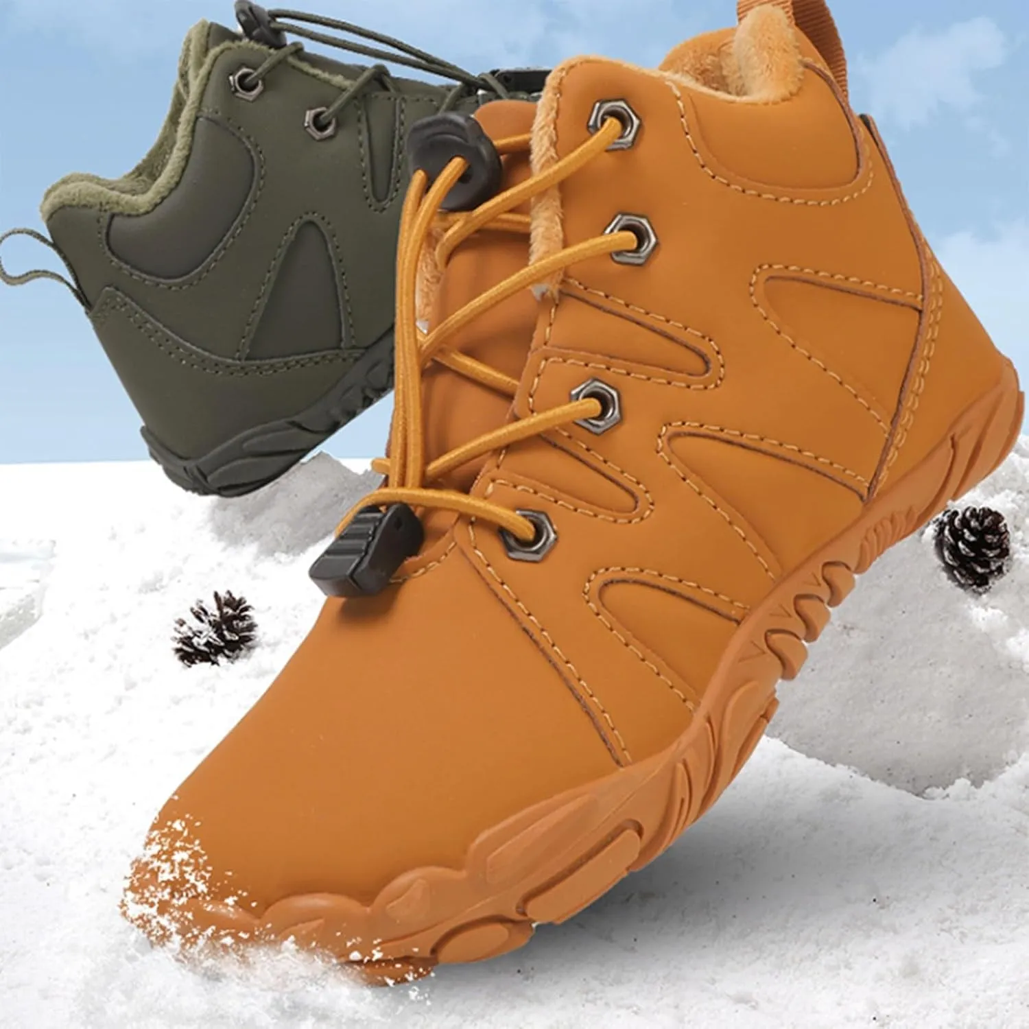 Snow Boots for Kids, Insulated Water Proof Winter Boots for Boys Girls Lightweight Warm Walking Sports Kids Rain Boots