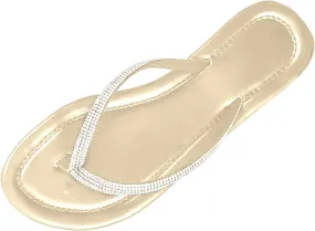 Summer Sandals Flat Flip Flops Women's Flat Toe Separator Glitter Rhinestones Sandals Pool Sea Beach Outdoor Summer Shoes Closed Toe Slides for Women