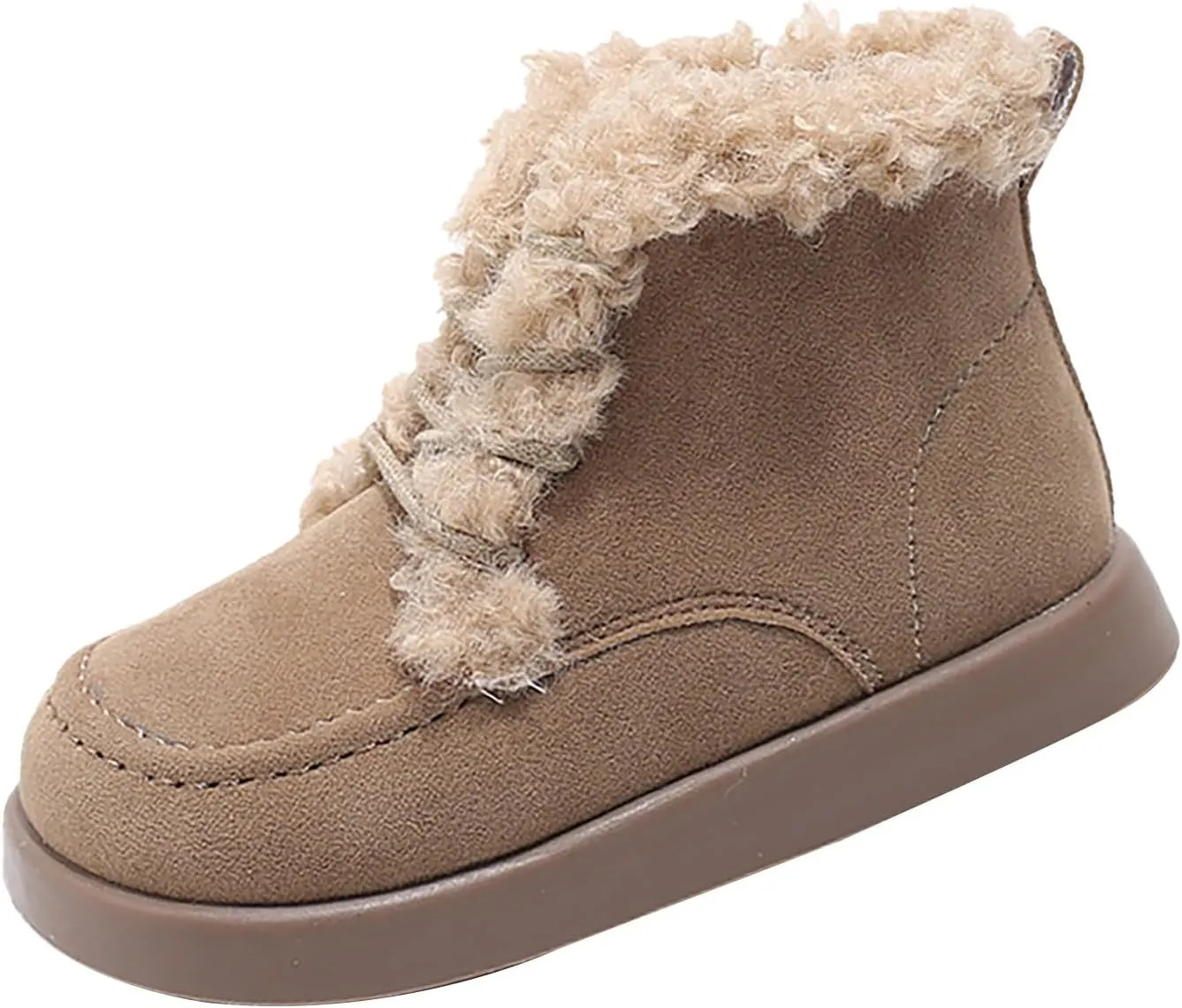 Toddler Unisex Warm Fr ining Soft Boots Little Child Winter Ankle Non-Slip Rubber Texture Sole Snow Shoes