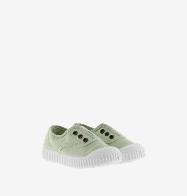 Wasabi canvas elastic slip on sneaker