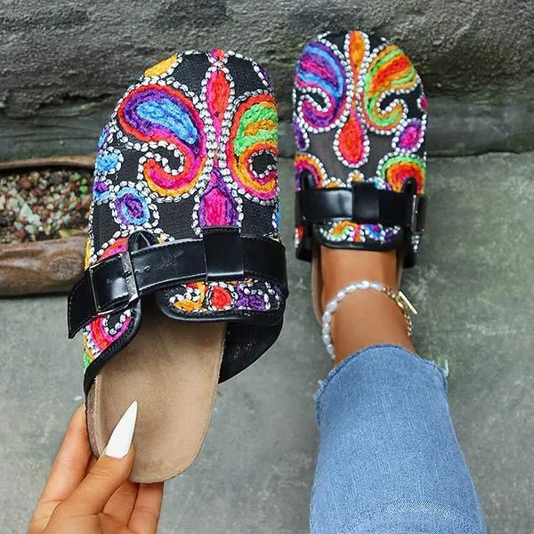 Women's Belt Buckle Platform Slide Sandals 16354066C