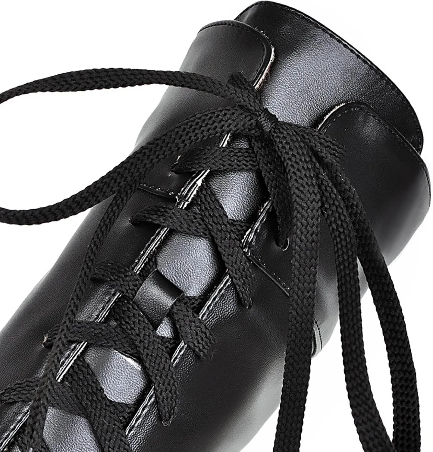Women's Lace Up Knee High Fashion Boots Chunky Heel Platform Boots Punk Goth Motorcycle Combat Boots